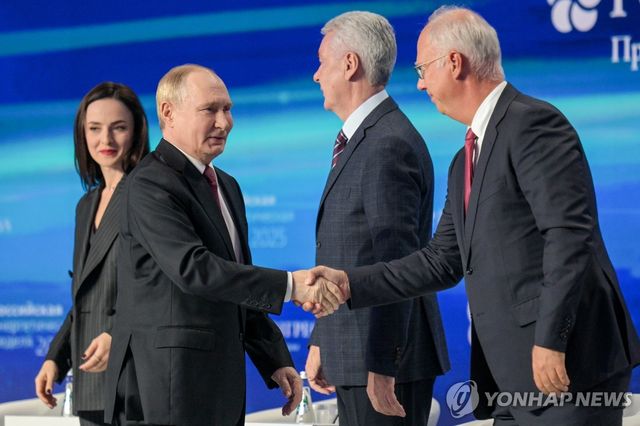 푸틴과 악수하는 드미트리예프