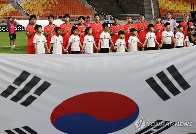 7월 동아시아축구연맹(EAFF) E-1 챔피언십(동아시안컵) 때 여자 축구 대표팀 모습