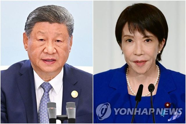 시진핑 중국 국가주석(왼쪽)과 다카이치 사나에 일본 총리