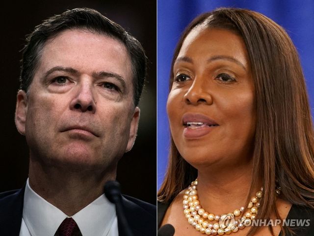 미국의 코미 전 FBI 국장과 제임스 뉴욕주 법무장관