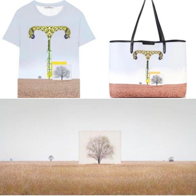 디자이너 마리 카트란주의 '알파벳 T' 디자인과 이명호 작가의 '나무…#3'(아래)
