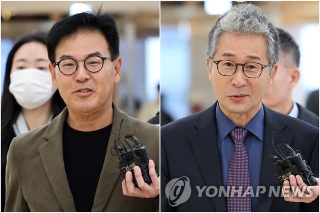 '여론조사 대납 의혹' 특검 출석하는 강철원 전 부시장과 사업가 김한정 씨