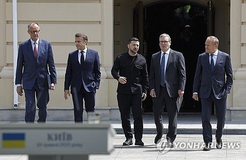 젤렌스키 대통령과 유럽 주요 정상들