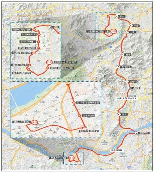 양주-강남 광역버스 신설 노선