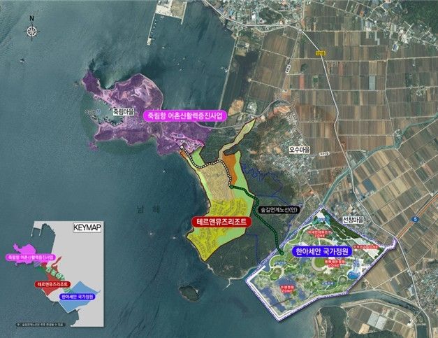 거제시 죽림해수욕장 일대 추진되는 사업들