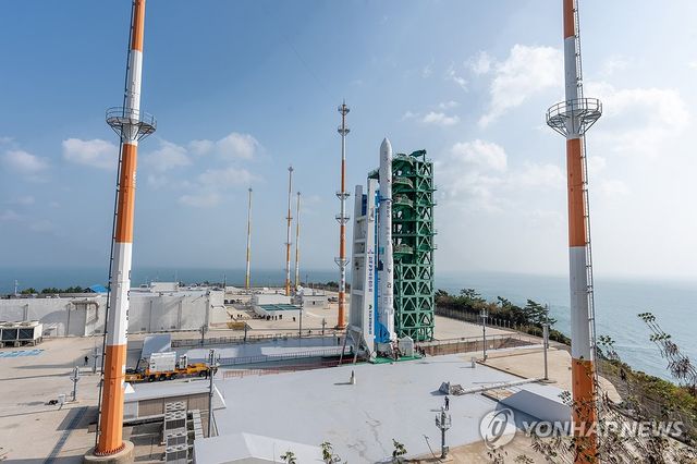 누리호, 기립 완료