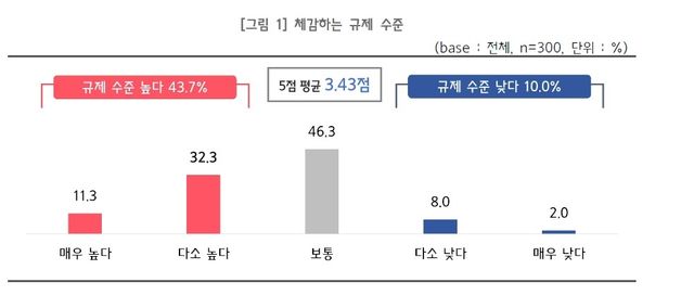체감하는 규제 수준