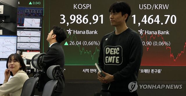 코스피, 장중 오름폭 줄여 3,980선 마감