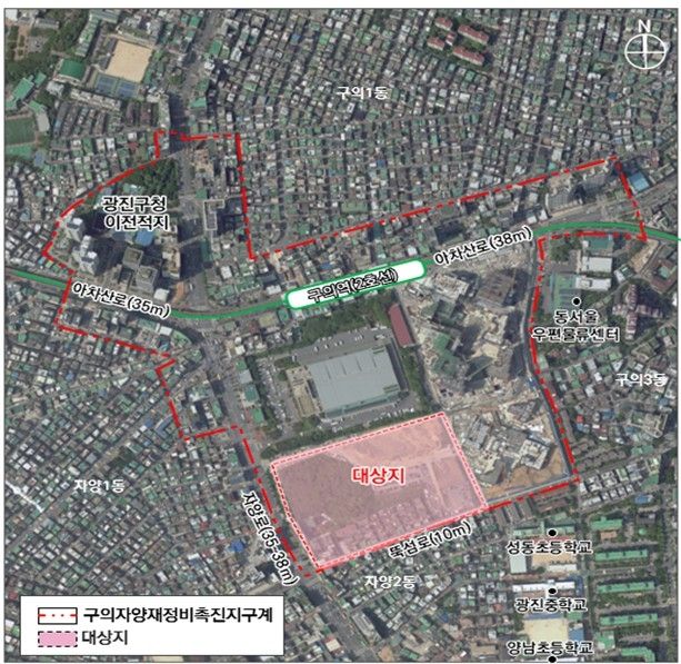 광진구 자양동 680-81 일대 위치도