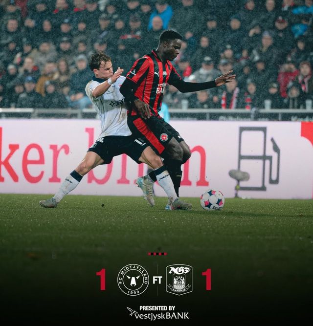 오르후스와 1-1로 비긴 미트윌란