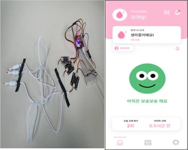 해커톤에서 보건복지부 장관상을 수상한 여성 장애인을 위한 생리혈 감지 보조기기