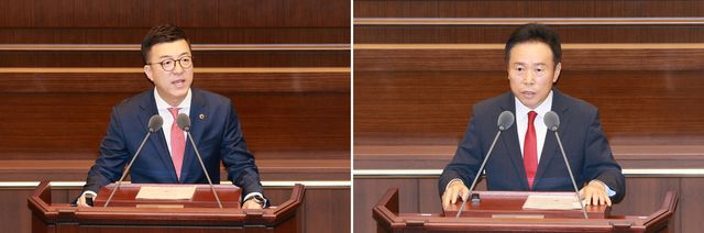 왼쪽부터 이태훈·황영호 충북도의원
