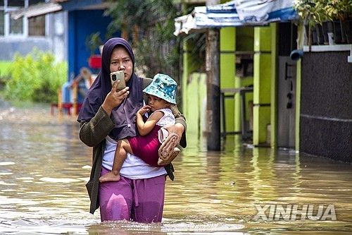홍수 발생한 인도네시아 반둥