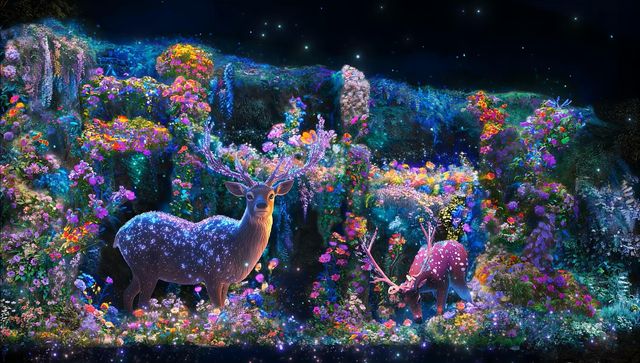 '배봉산 숲속 폭포 미디어파사드'