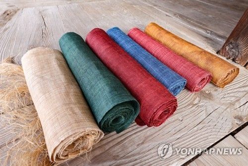 금소마을 안동포로 만든 옷감 [사진/임헌정 기자]
