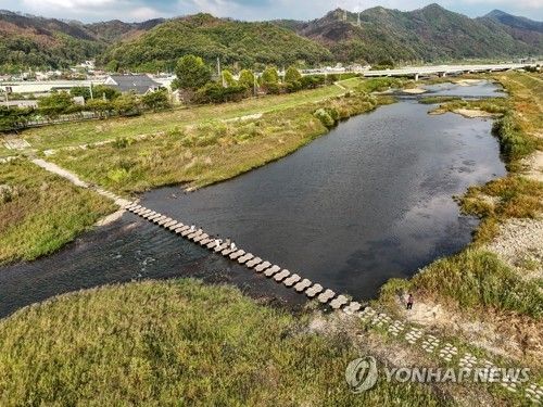 낙동강 지류인 길안천과 금소생태공원 전경 [사진/임헌정 기자]