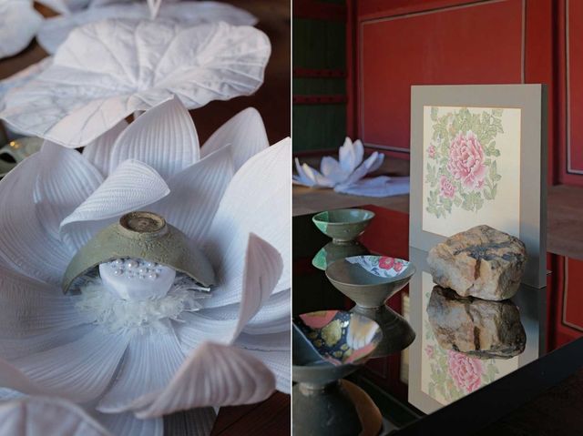 김은하 작가(왼쪽)와 김호준·최지원 작가 작품 