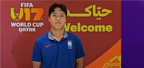 인터뷰하는 한국 17세 이하(U-17) 대표팀 골키퍼 박도훈