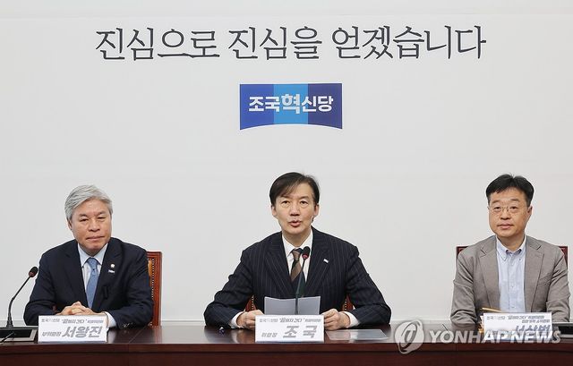 발언하는 조국 비상대책위원장