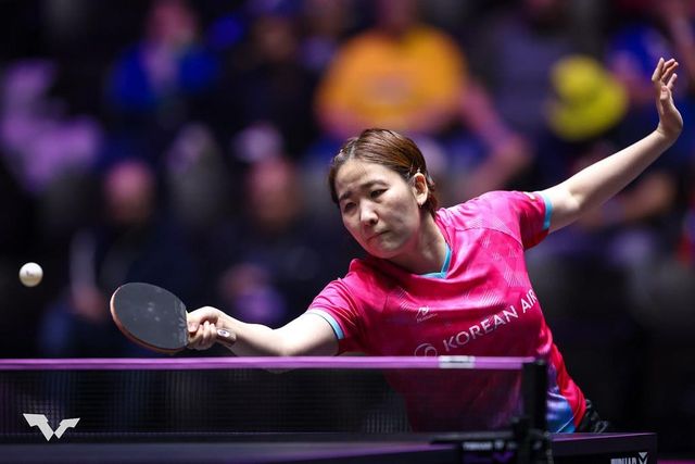 WTT 시리즈에 나선 이은혜의 경기 장면