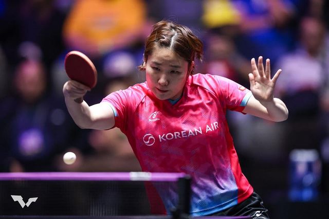 WTT 시리즈에 나선 이은혜의 경기 장면