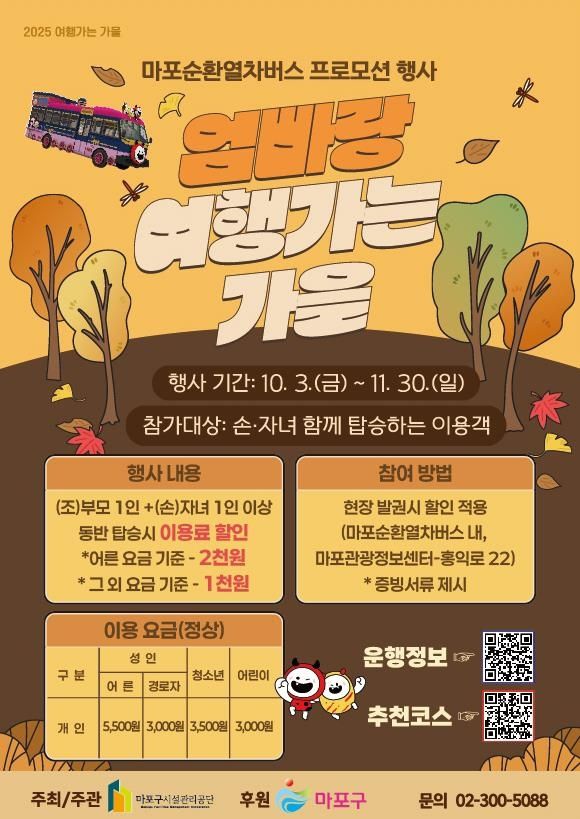 마포순환열차버스 프로모션 행사 '엄빠랑 여행가는 가을'