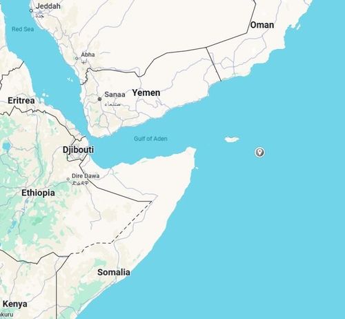 세계 물류가 집중되는 아덴만 [세계지도 캡처. 재판매 및 DB 금지]