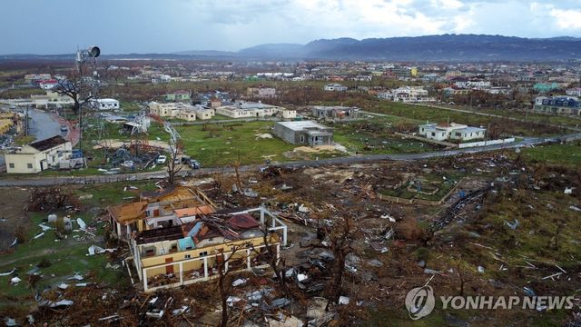 허리케인 '멀리사'에 초토화된 자메이카 마을의 5일(현지시간) 전경