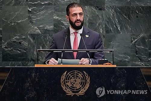 유엔 연설하는 아메드 알샤라 시리아 임시대통령