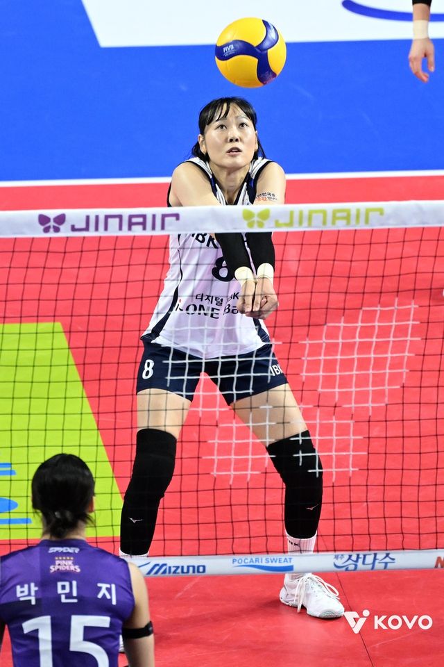 리시브하는 IBK기업은행의 임명옥