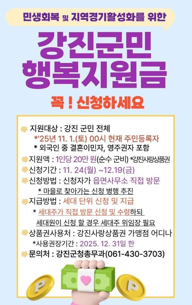 강진군민 행복지원금