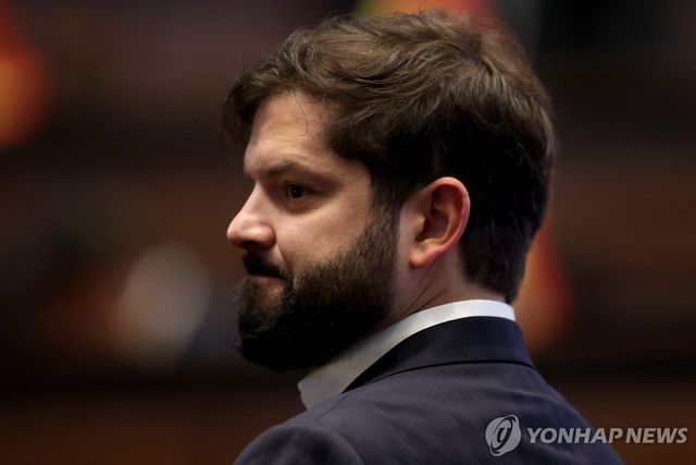 8일(현지시간) 볼리비아 대통령 취임식 참석한 가브리엘 보리치 칠레 대통령