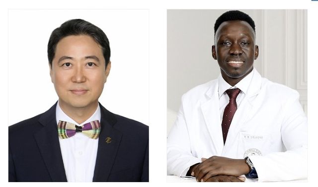최고조 신임 주한 가나대사(왼쪽)와 토마스 타반 아콧 인제대 상계백병원 외과 전문의