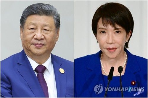 시진핑 중국 국가주석(왼쪽)과 다카이치 사나에 일본 총리