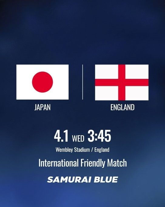 잉글랜드와 친선경기를 치르는 일본 축구대표팀.