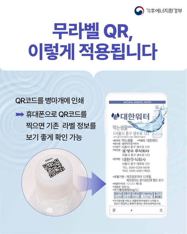 내년부터 '먹는샘물 無라벨' 의무화…가게 낱개 제품은 1년 계도 - 2