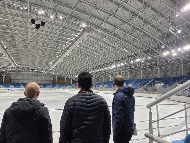 강릉 세계마스터즈탁구선수권 경기장 현장답사 하는 ITTF 실무자들