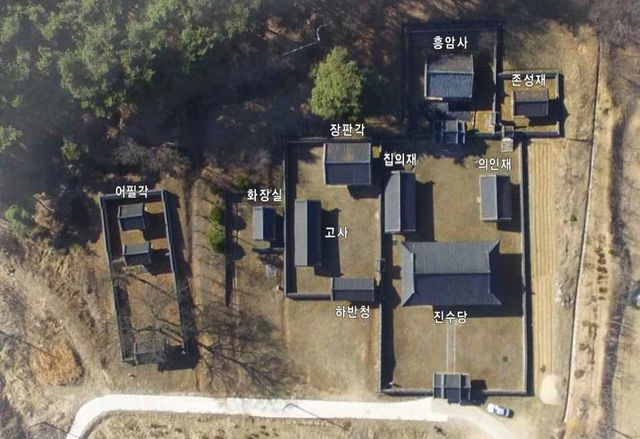 상주 흥암서원 배치도