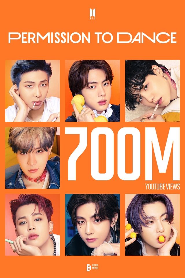 BTS '퍼미션 투 댄스' MV 7억뷰