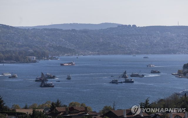 지중해와 흑해를 잇는 튀르키예 이스탄불의 보스포루스 해협