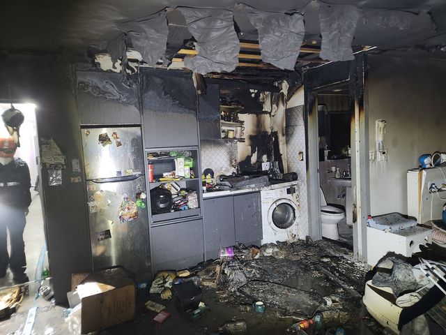 불이 난 다가구주택 