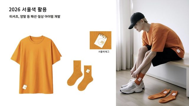 2026년 서울색 적용한 양말과 티셔츠 이미지