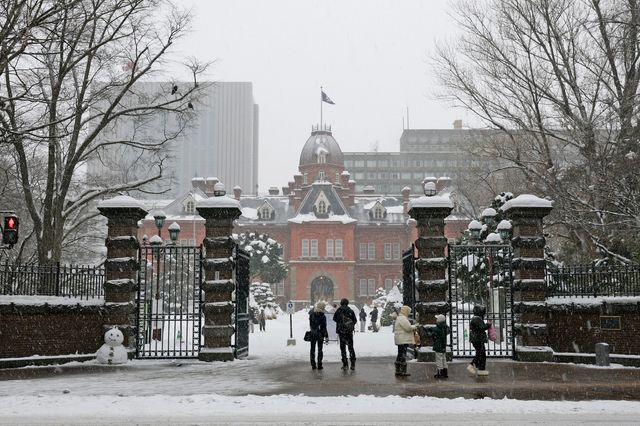 눈 내린 홋카이도 삿포로시 모습