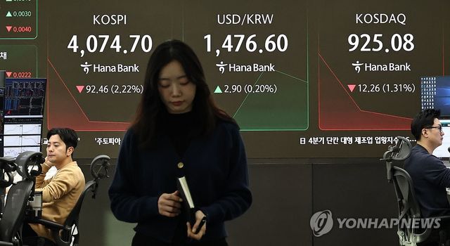 코스피ㆍ코스닥 하락 개장