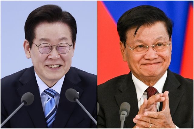 이재명 대통령(왼쪽)과 통룬 시술릿 라오스 국가주석