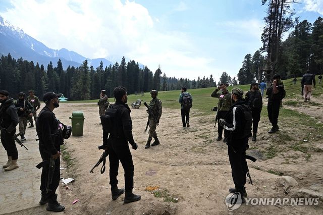 지난 4월 인도령 카슈미르 총기테러 발생 현장