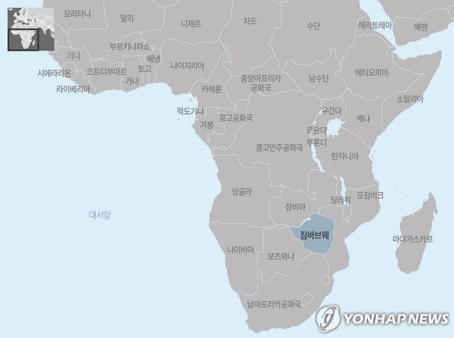 아프리카 짐바브웨 지도