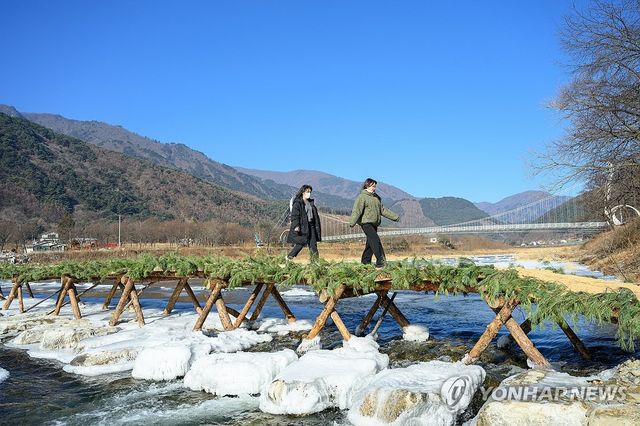 정선 아우라지 섶다리 재현