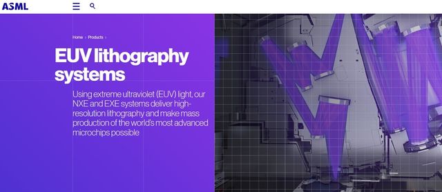ASML 홈페이지의 극자외선(EUV) 노광장비 설명