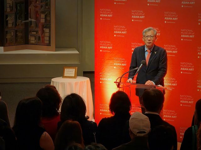 축사하는 유홍준 국립중앙박물관장 